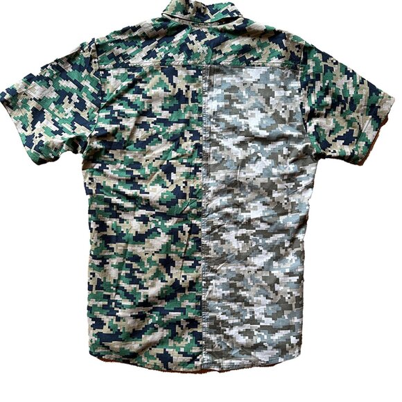 Men's digi camo camouflage button down short sleeved shirt with collar. sz M - Picture 6 of 8